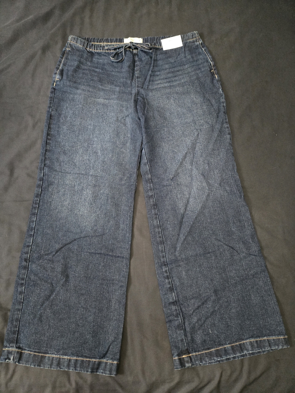 Aeropostale Dark Blue Wide Leg Jeans with Drawstring Waist